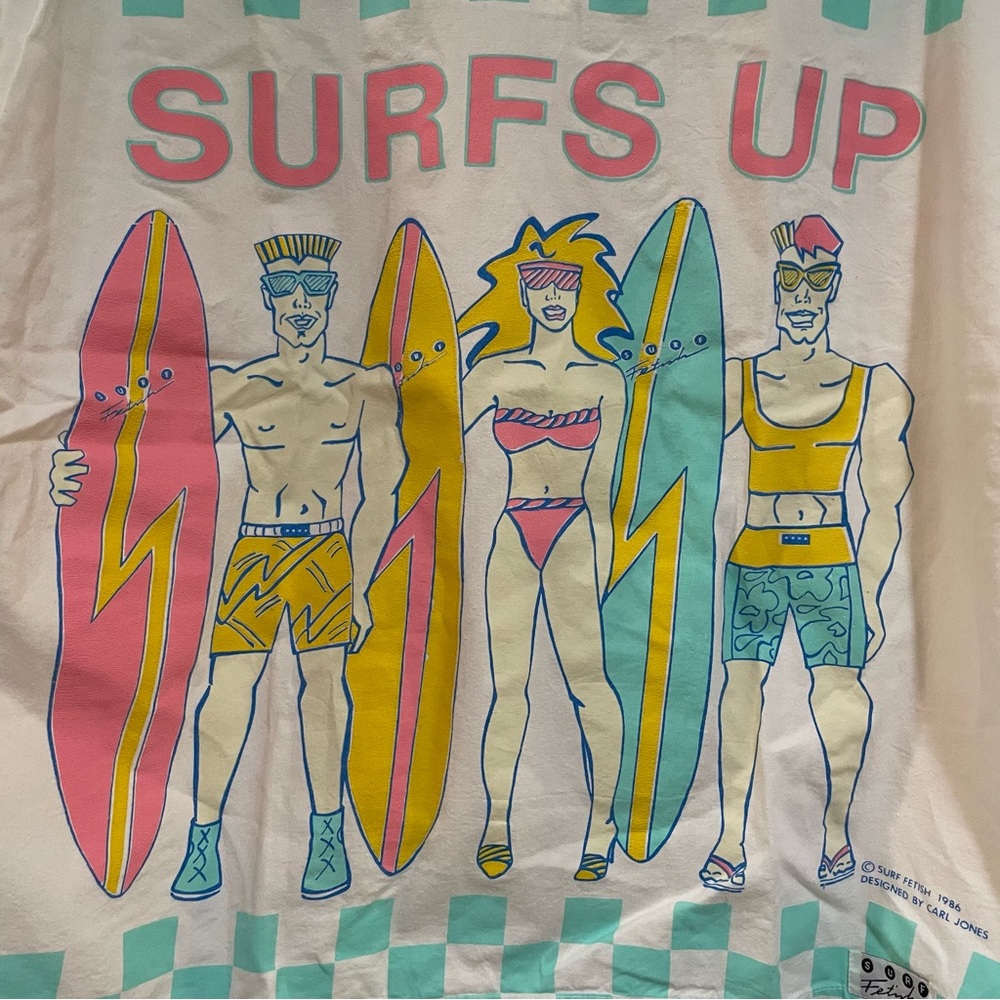 Vintage Surf Fetish single stitch shirt surfboards checkered one size - Picture 2 of 11